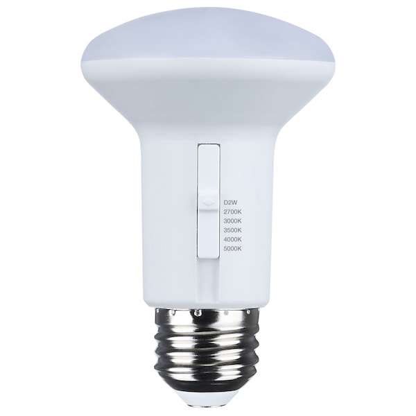 Satco 5.8 Watt R20 LED - 27K/30K/35K/40K/50K CCT Selectable - Dim to Warm - White Finish - 120 Volt S11782 - main